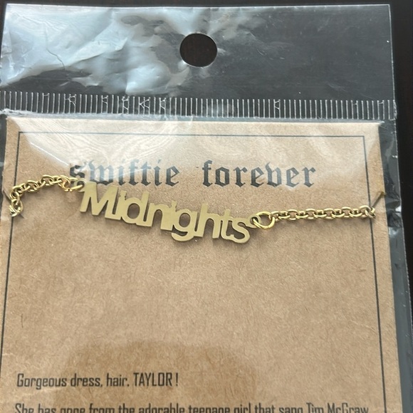 Swiftie Forever ‘Swiftie’ and ‘Midnights’ Gold Plated Necklaces NEW - Picture 5 of 9